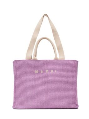 MARNI • Large Purple Raffia Tote